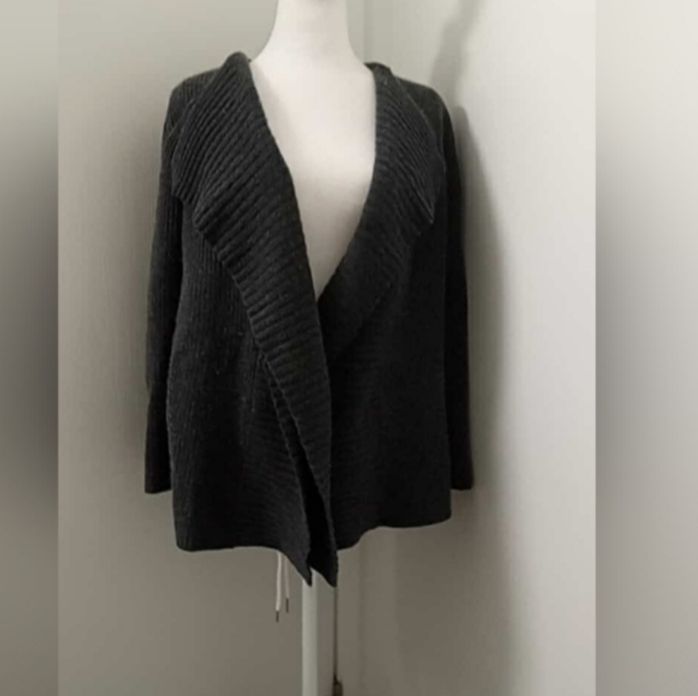 Classiques Entier Open Draped Wool Cashmere Blend Cardigan Sz S